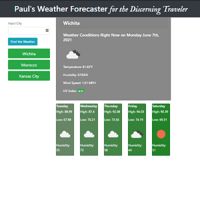 Weather Forecaster for the Discerning Traveler